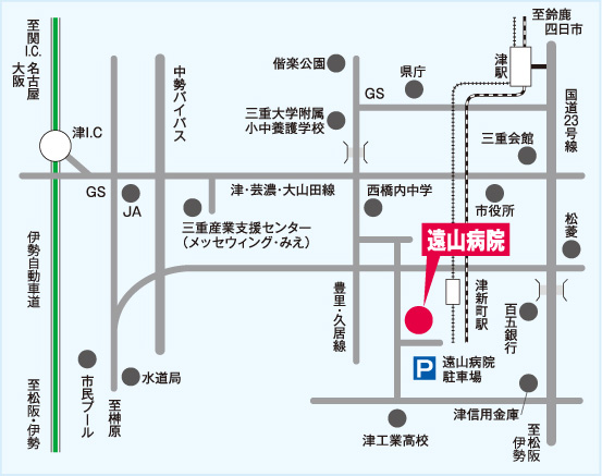 遠山病院周辺の地図